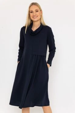 Scuba Roll Neck Midi Dress