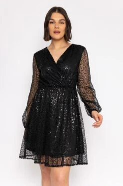 Sequin Dress In Black -Fashion Clothing Accessories Store carraig donn sequin dress in black 354141