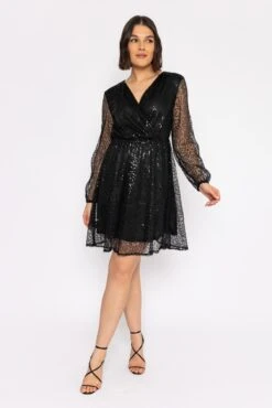 Sequin Dress In Black -Fashion Clothing Accessories Store carraig donn sequin dress in black 744767