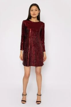 Sequin Mini Dress In Red -Fashion Clothing Accessories Store carraig donn sequin mini dress in red 659070