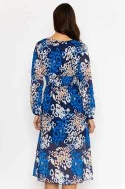 Shauna Midi Dress In Blue Print -Fashion Clothing Accessories Store carraig donn shauna midi dress in blue print 126581