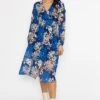Shauna Midi Dress In Blue Print -Fashion Clothing Accessories Store carraig donn shauna midi dress in blue print 791883