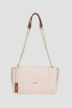 Shoulder Bag With Chain Strap In Cream