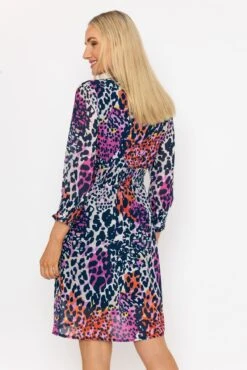 Sienna Navy Animal Print Knee Length Dress -Fashion Clothing Accessories Store carraig donn sienna navy animal print knee length dress 936877