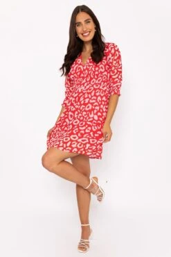 Sienna Red Knee Length Dress -Fashion Clothing Accessories Store carraig donn sienna red knee length dress 227179