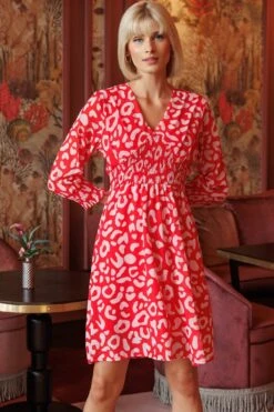 Sienna Red Knee Length Dress -Fashion Clothing Accessories Store carraig donn sienna red knee length dress 239219