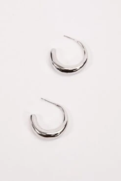 Silver Open Hoop Earrings
