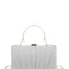 Silver Sparkle Clutch With Handle -Fashion Clothing Accessories Store carraig donn silver sparkle clutch with handle 241052