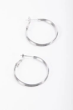 Silver Tone Hoop Earrings