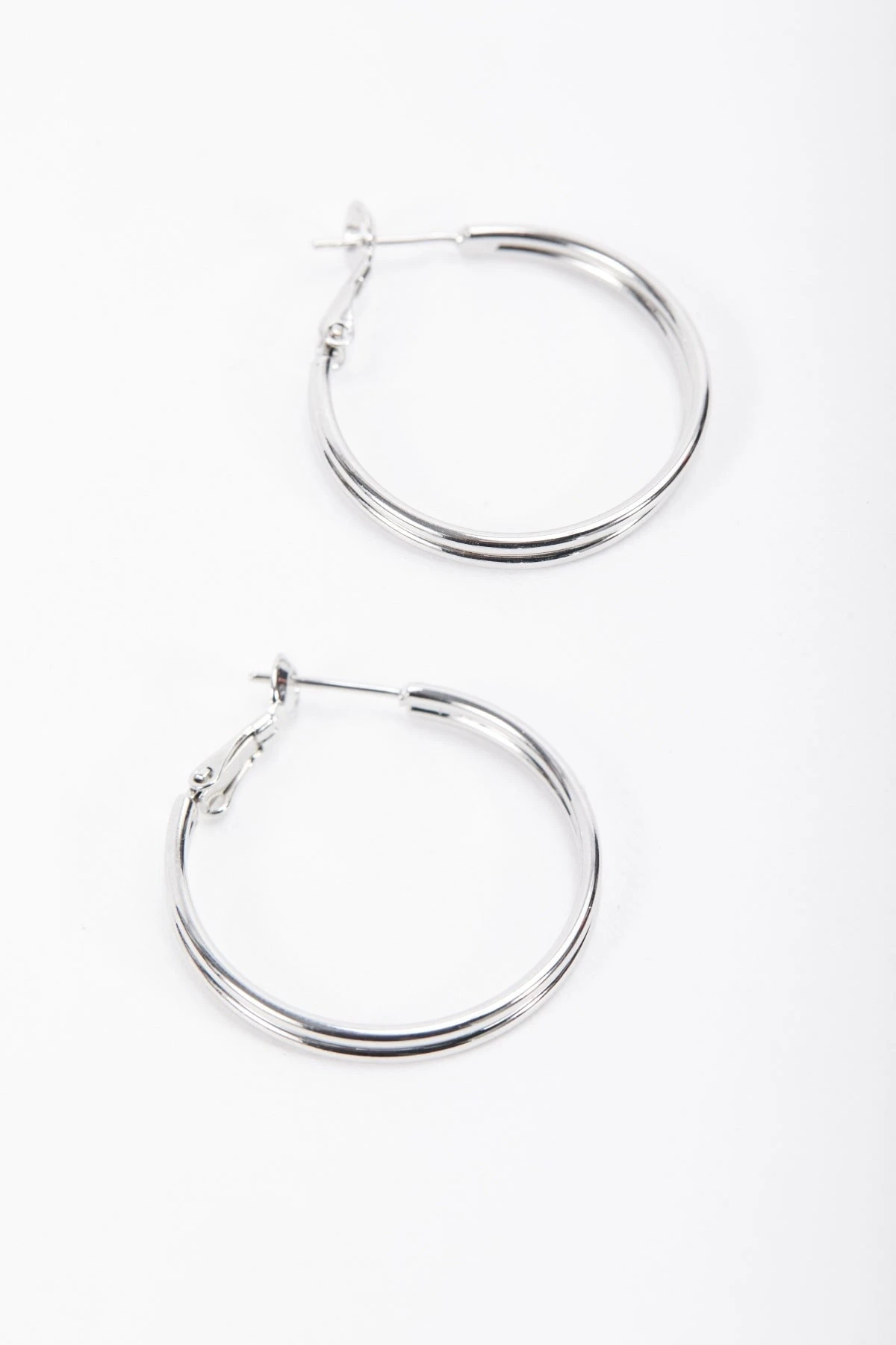 Silver Tone Hoop Earrings 3 Silver Tone Hoop Earrings