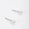 Silver Tone Pearl Stud Earring