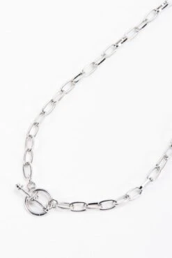 Silver Tone T-Bar Necklace 7 Silver Tone T-Bar Necklace -Fashion Clothing Accessories Store carraig donn silver tone t bar necklace 640094