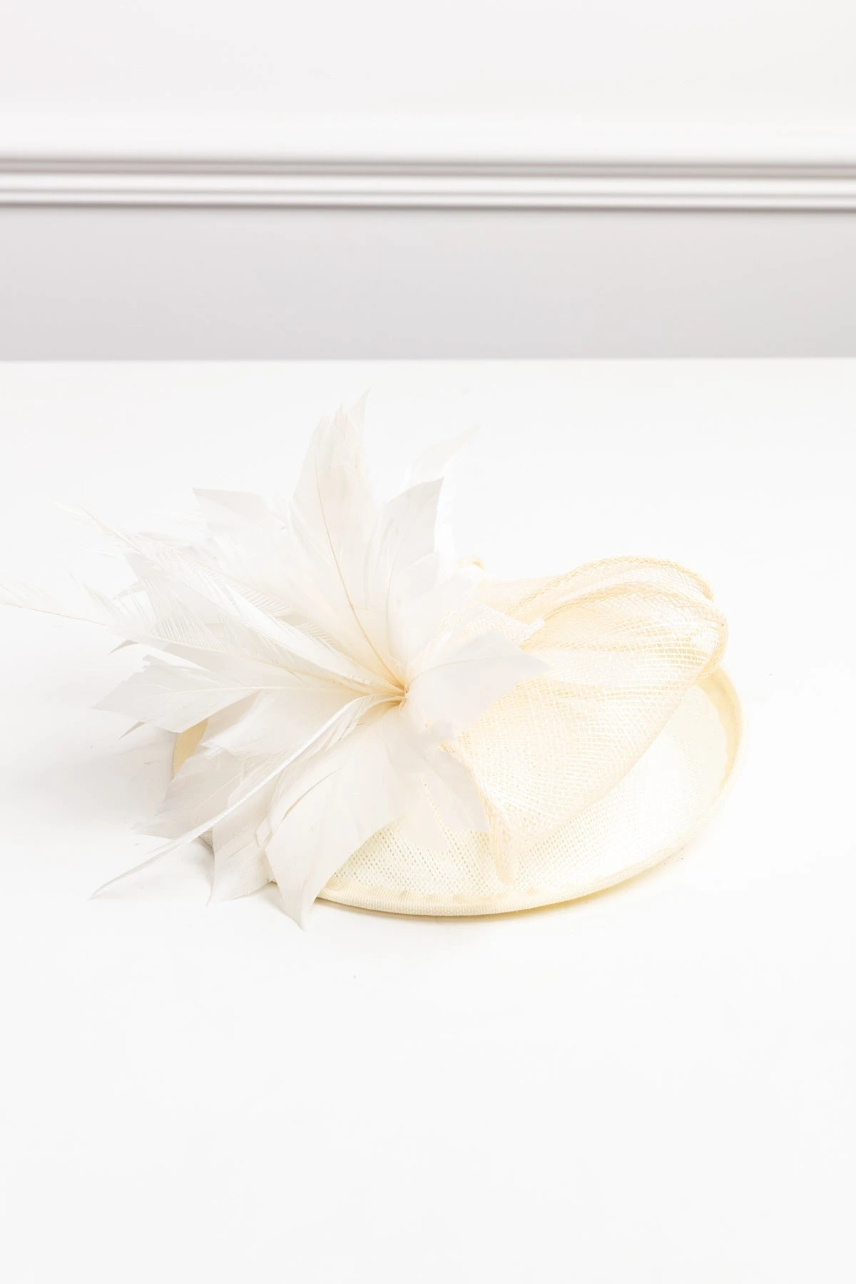 Sinamay Feather Fascinator In Cream 4 Sinamay Feather Fascinator In Cream - Image 2