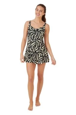 Monochrome Skirted Swimsuit