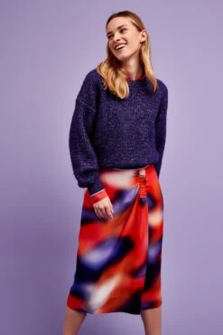 Skittle Midi Skirt In Multi Print