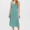 Vero Moda Sleeveless Dress In Green Print -Fashion Clothing Accessories Store carraig donn sleeveless dress in green print 955873