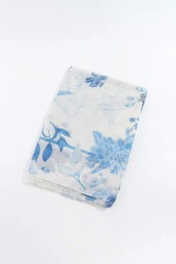 Soft Floral Scarf In Blue -Fashion Clothing Accessories Store carraig donn soft floral scarf in blue 415372