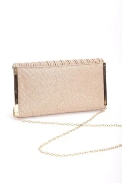 Sparkle Pleated Front Clutch In Gold -Fashion Clothing Accessories Store carraig donn sparkle pleated front clutch in gold 673677