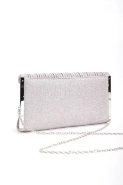 Sparkle Pleated Front Clutch In Silver -Fashion Clothing Accessories Store carraig donn sparkle pleated front clutch in silver 871958