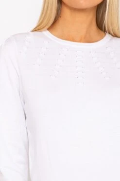 Spot Detail Knit In White -Fashion Clothing Accessories Store carraig donn spot detail knit in white 865637