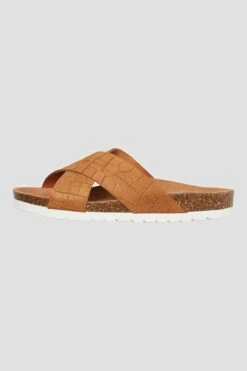 Vero Moda Stina Leather Sandals In Camel