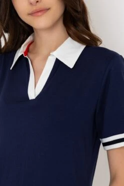 Stripe Collar Navy Mini Dress 23 Stripe Collar Navy Mini Dress -Fashion Clothing Accessories Store carraig donn stripe collar navy mini dress 193135