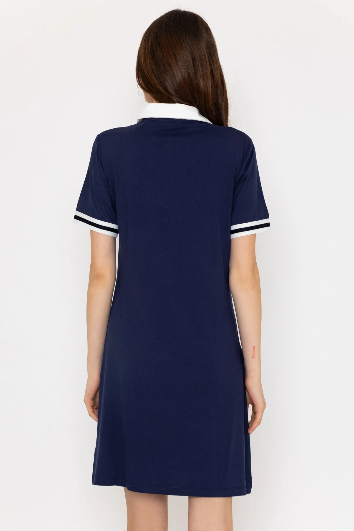Stripe Collar Navy Mini Dress 14 Stripe Collar Navy Mini Dress - Image 12