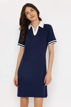 Stripe Collar Navy Mini Dress 22 Stripe Collar Navy Mini Dress -Fashion Clothing Accessories Store carraig donn stripe collar navy mini dress 421358