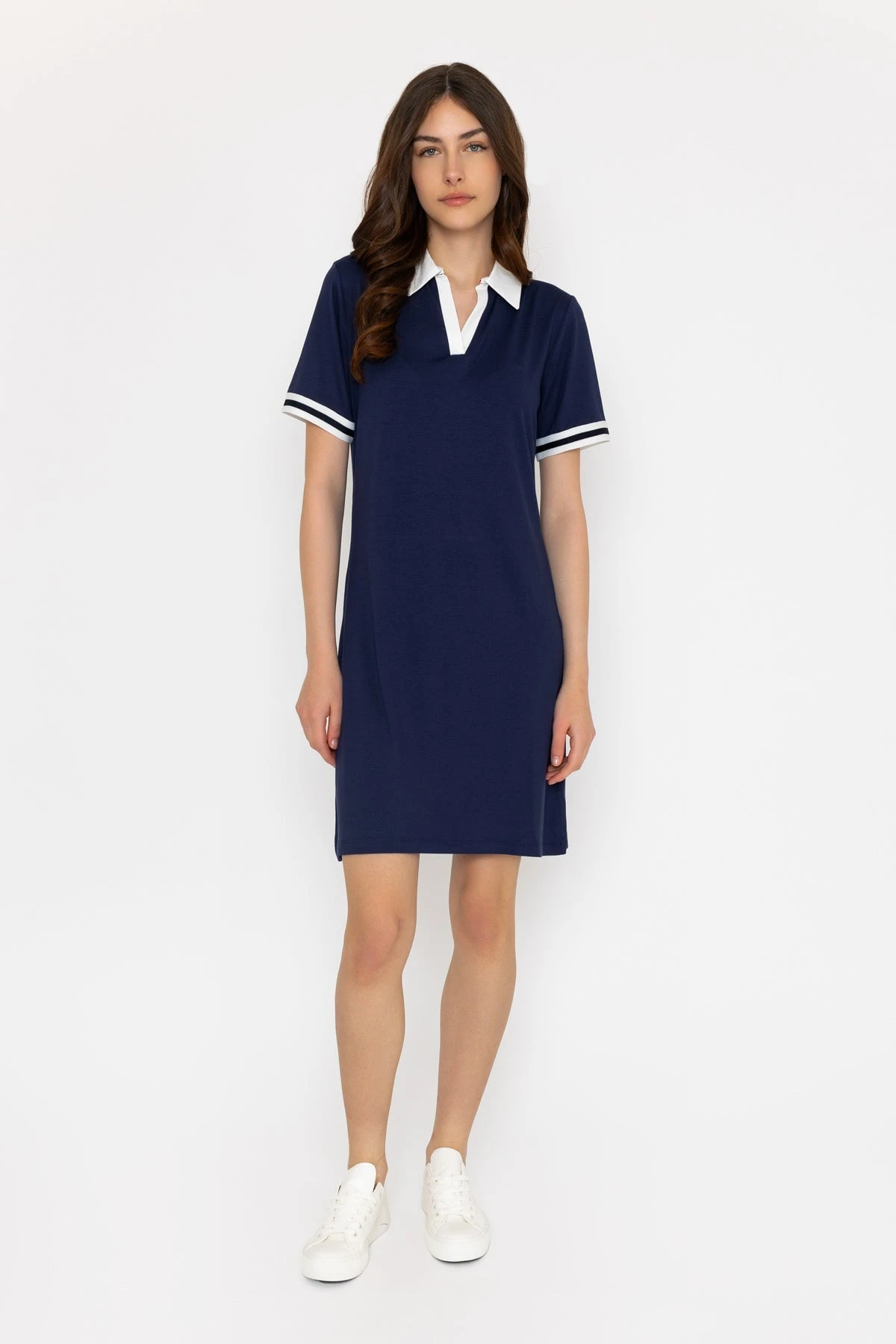 Stripe Collar Navy Mini Dress 12 Stripe Collar Navy Mini Dress - Image 10