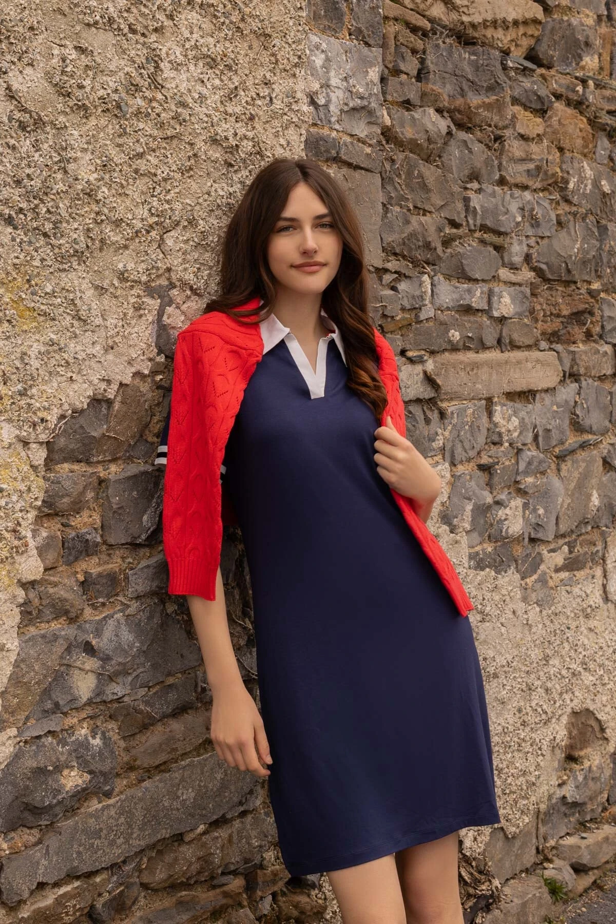 Stripe Collar Navy Mini Dress 5 Stripe Collar Navy Mini Dress - Image 3