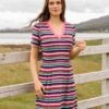 Stripe Jersey Dress In Multi -Fashion Clothing Accessories Store carraig donn stripe jersey dress in multi 155883