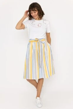 Stripe Midi Skirt -Fashion Clothing Accessories Store carraig donn stripe midi skirt 228533