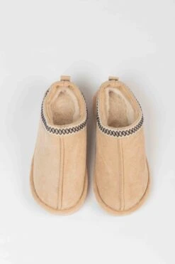 Suedette Mule Slippers In Beige -Fashion Clothing Accessories Store carraig donn suedette mule slippers in beige 385488