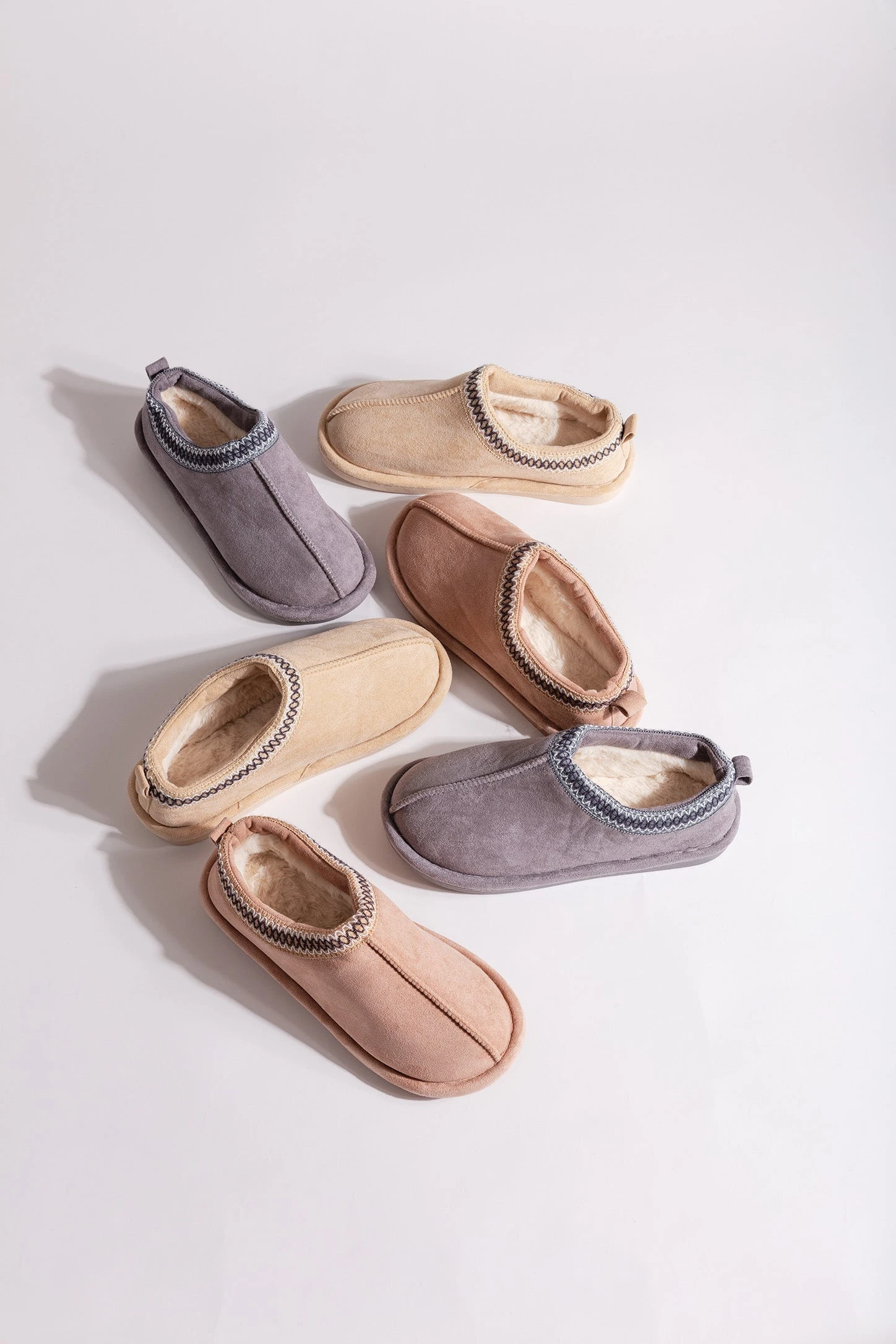 Suedette Mule Slippers In Grey 6 Suedette Mule Slippers In Grey - Image 4