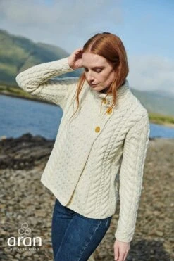 Super Soft 3 Button Merino Wool Cardigan In White -Fashion Clothing Accessories Store carraig donn super soft 3 button merino wool cardigan in white 698561