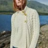 Super Soft 3 Button Merino Wool Cardigan In White -Fashion Clothing Accessories Store carraig donn super soft 3 button merino wool cardigan in white 743311