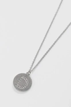 D Initial Necklace In Silver