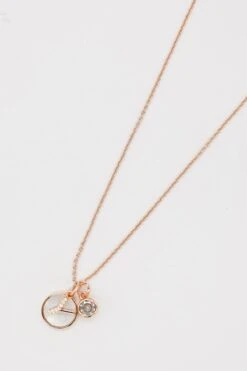 Y Initial Necklace In Rose Gold