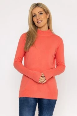 Turtleneck Knit In Coral