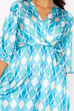 V Neck Belted Midi Dress In Aqua 15 V Neck Belted Midi Dress In Aqua -Fashion Clothing Accessories Store carraig donn v neck belted midi dress in aqua 634981