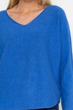 V-Neck Jumper In Blue -Fashion Clothing Accessories Store carraig donn v neck jumper in blue 479592