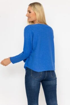 V-Neck Jumper In Blue -Fashion Clothing Accessories Store carraig donn v neck jumper in blue 611048