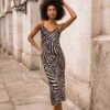 Valentina Midi Dress In Zebra Print -Fashion Clothing Accessories Store carraig donn valentina midi dress in zebra print 386003
