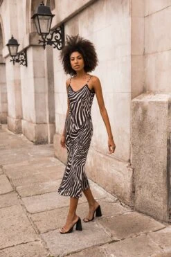 Valentina Midi Dress In Zebra Print -Fashion Clothing Accessories Store carraig donn valentina midi dress in zebra print 631041