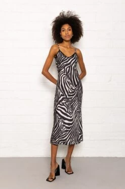 Valentina Midi Dress In Zebra Print -Fashion Clothing Accessories Store carraig donn valentina midi dress in zebra print 901253