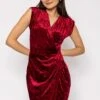 Velour Tammy Dress In Red