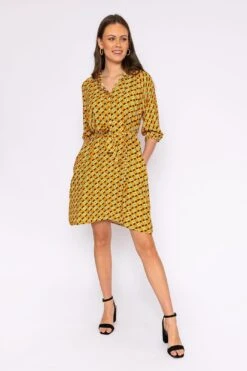 Viscose Dress In Orange Print -Fashion Clothing Accessories Store carraig donn viscose dress in orange print 799111