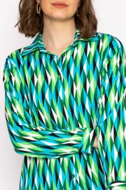 Viscose Shirt In Green Print -Fashion Clothing Accessories Store carraig donn viscose shirt in green print 826526