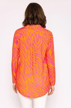 Viscose Shirt In Orange And Pink -Fashion Clothing Accessories Store carraig donn viscose shirt in orange and pink 867088