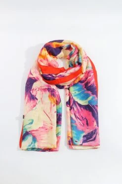 Watercolour Scarf In Red